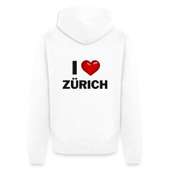 J’adore Zurich - Veste à capuche bio Premium Unisexe - blanc - Dos - Thijin (182cm)