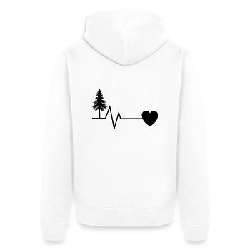 Baum Bäume Herzschlag Puls - Unisex Premium Bio Zip Hoodie - Weiß - Hinten - Thijin (182cm)