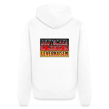 German champion 2024 Leverkusen!! @ Markus - Unisex Premium Organic Zip Hoodie - white - Back - Thijin (182cm)