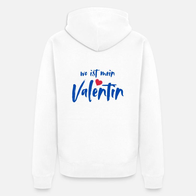 où est mon Valentin - Veste à capuche bio Premium Unisexe - blanc
