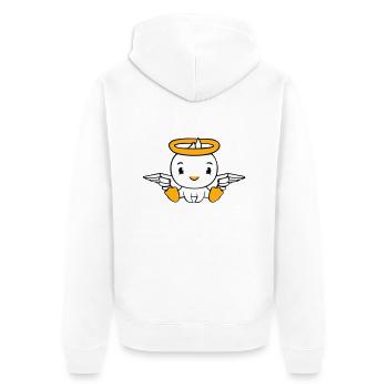 Bird Duck Angel Sky Halo Holy Sweet - Unisex Premium Organic Zip Hoodie - white - Back - Thijin (182cm)