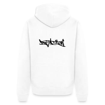 Destroy - Unisex Premium Organic Zip Hoodie - white - Back - Thijin (182cm)