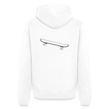 Skateboard - Skate - Skating - Skateboarding - Unisex Premium Organic Zip Hoodie - white - Back - Thijin (182cm)