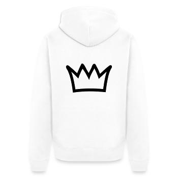 Krone - Unisex Premium Bio Zip Hoodie - Weiß - Hinten - Thijin (182cm)