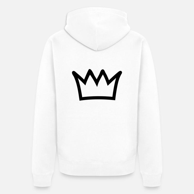 Krone - Unisex Premium Bio Zip Hoodie - Weiß