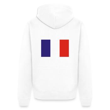 Frankreich - Unisex Premium Bio Zip Hoodie - Weiß - Hinten - Thijin (182cm)