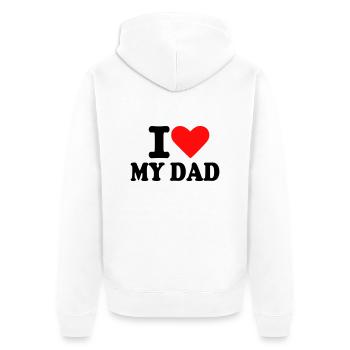 Dad - Père - Veste à capuche bio Premium Unisexe - blanc - Dos - Thijin (182cm)