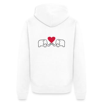 elefant - Unisex Premium Bio Zip Hoodie - Weiß - Hinten - Thijin (182cm)