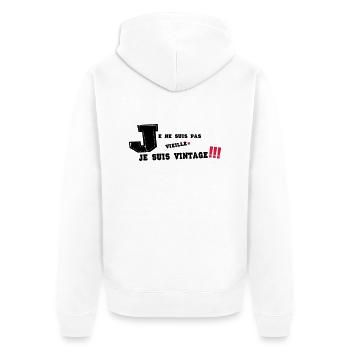 je ne suis pas vieille - Veste à capuche bio Premium Unisexe - blanc - Dos - Thijin (182cm)