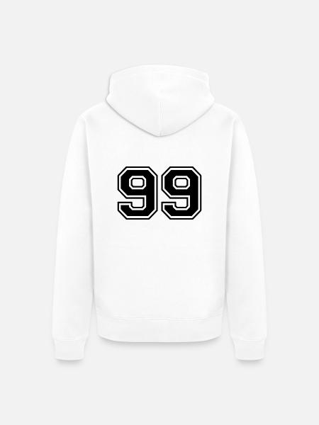 99 - Unisex Premium Bio Zip Hoodie - Weiß
