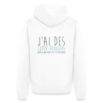 super pouvoirs - Veste à capuche bio Premium Unisexe - blanc - Dos - Thijin (182cm)