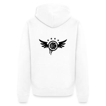 emblème de basket-ball (ailes) 01 - Veste à capuche bio Premium Unisexe - blanc - Dos - Thijin (182cm)