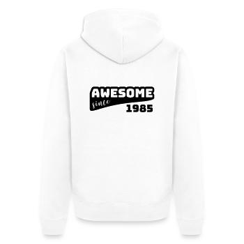 Impressionnant depuis 1985 / Anniversaire-shirt - Veste à capuche bio Premium Unisexe - blanc - Dos - Thijin (182cm)