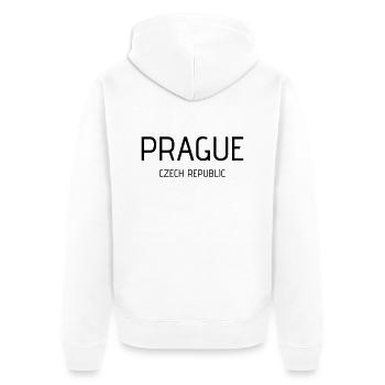 prague - Unisex Premium Organic Zip Hoodie - white - Back - Thijin (182cm)
