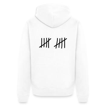 tage_zaehlen_10 - Unisex Premium Bio Zip Hoodie - Weiß - Hinten - Thijin (182cm)