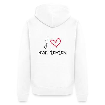 J'aime mon tonton - Veste à capuche bio Premium Unisexe - blanc - Dos - Thijin (182cm)