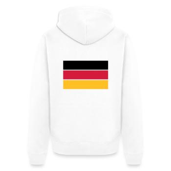 deutschland_50 - Unisex Premium Bio Zip Hoodie - Weiß - Hinten - Thijin (182cm)