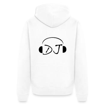 Dj - Unisex Premium Organic Zip Hoodie - white - Back - Thijin (182cm)
