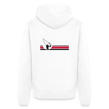 Fliegenfischen - Unisex Premium Bio Zip Hoodie - Weiß - Hinten - Thijin (182cm)