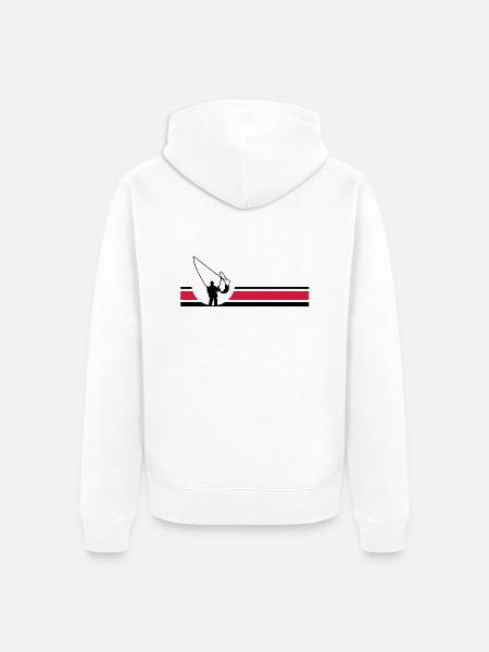 Fliegenfischen - Unisex Premium Bio Zip Hoodie - Weiß