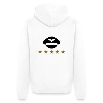 Le chapeau d un pilote en uniforme - Veste à capuche bio Premium Unisexe - blanc - Dos - Thijin (182cm)