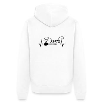 logo verein text frequenz herzschlag puls spielen - Unisex Premium Bio Zip Hoodie - Weiß - Hinten - Thijin (182cm)