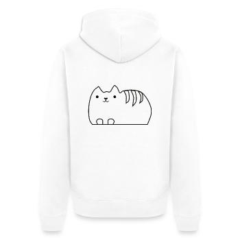 cat - Unisex Premium Organic Zip Hoodie - white - Back - Thijin (182cm)