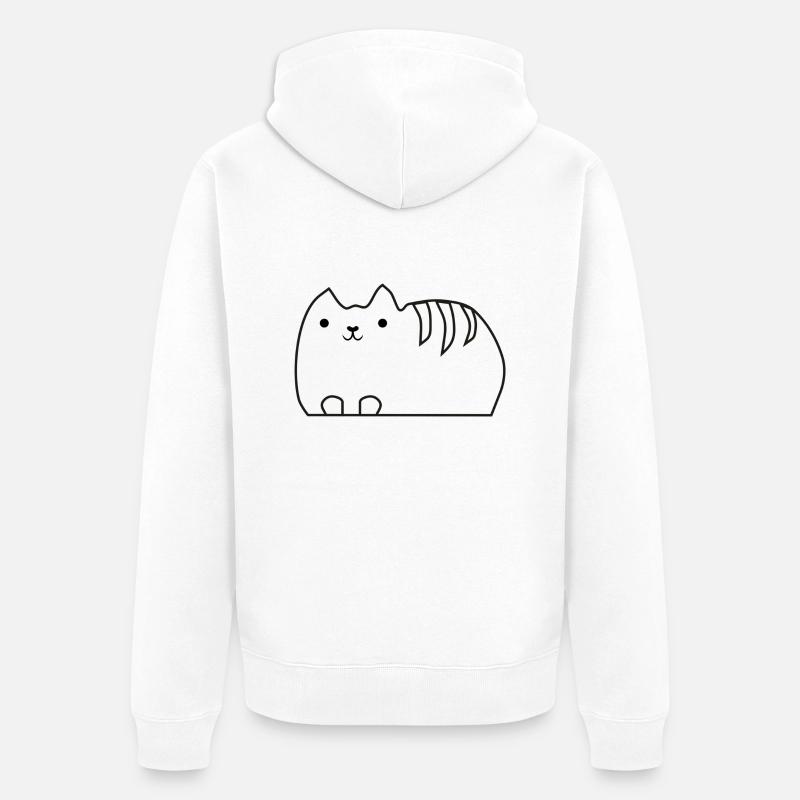 chat - Veste à capuche bio Premium Unisexe - blanc