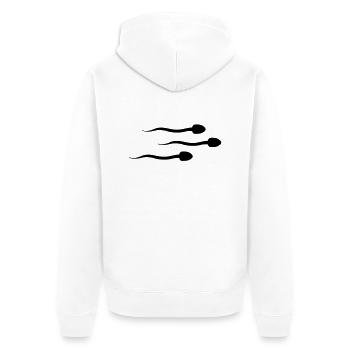 sperm__f1 - Unisex Premium Organic Zip Hoodie - white - Back - Thijin (182cm)