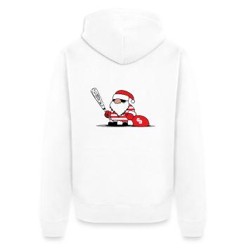Santa Claus - Unisex Premium Organic Zip Hoodie - white - Back - Thijin (182cm)