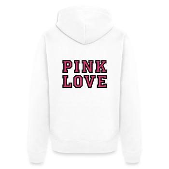 Pink Love 2 - Unisex Premium Bio Zip Hoodie - Weiß - Hinten - Thijin (182cm)