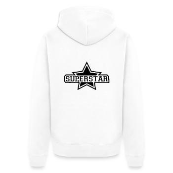 superstar_f1 - Unisex Premium Bio Zip Hoodie - Weiß - Hinten - Thijin (182cm)