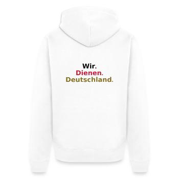 Wir Dienen Deutschland - Unisex Premium Organic Zip Hoodie - white - Back - Thijin (182cm)