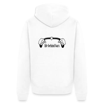 Fahrrad Bars - Unisex Premium Bio Zip Hoodie - Weiß - Hinten - Thijin (182cm)