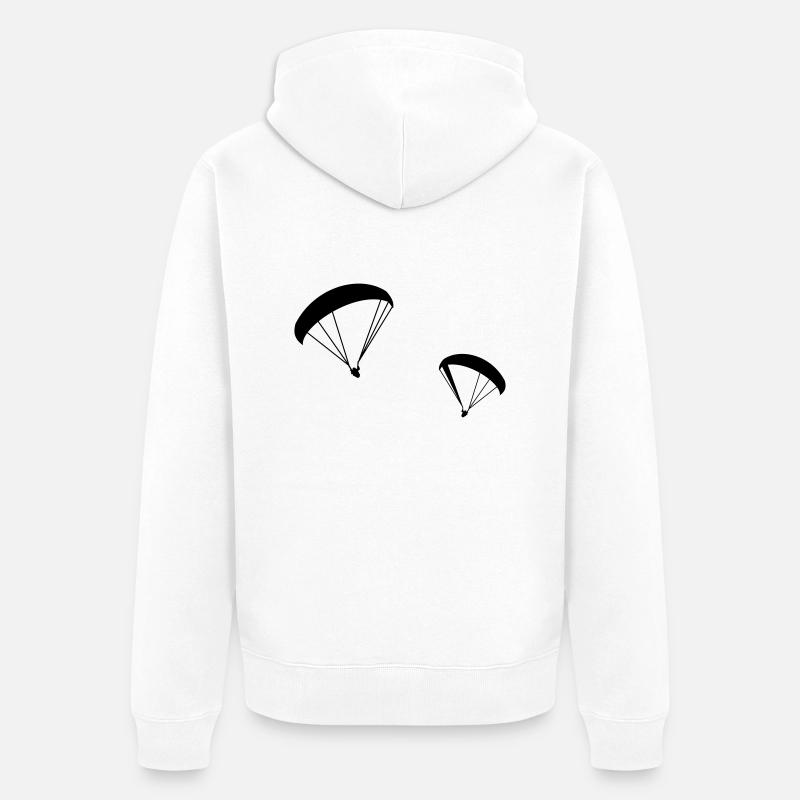 Gleitschirm,Paraglider,Paragliding,Fliegen,Drachen - Unisex Premium Bio Zip Hoodie - Weiß
