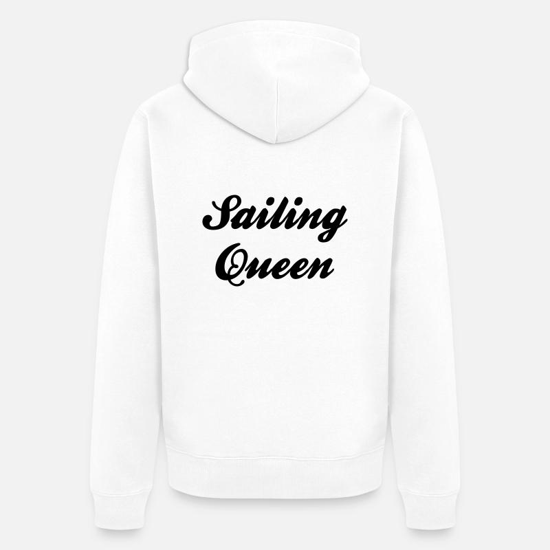 sailing queen - Unisex Premium Bio Zip Hoodie - Weiß