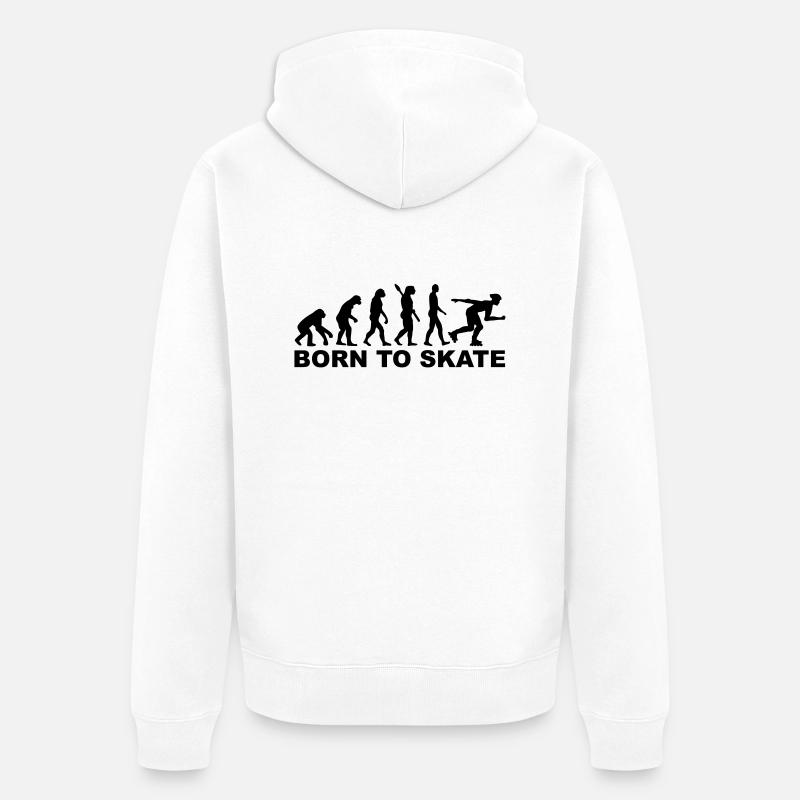 Evolution Inline Skating - Unisex Premium Bio Zip Hoodie - Weiß