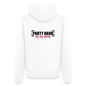 Party Hard Or Go Home - Unisex Premium Organic Zip Hoodie - white - Back - Thijin (182cm)
