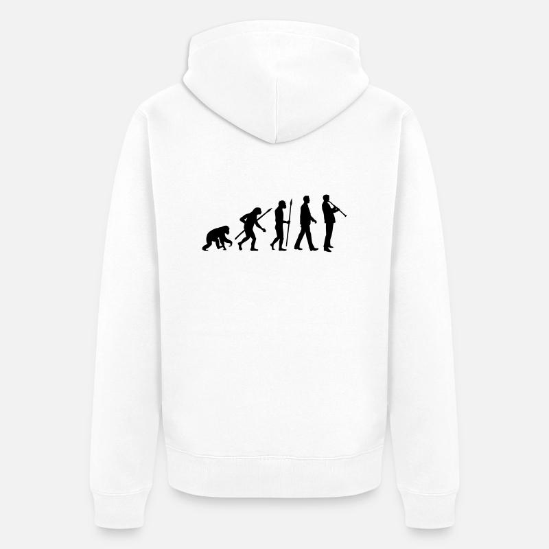 evolution_klarinette_spieler_082013_a_1c - Veste à capuche bio Premium Unisexe - blanc