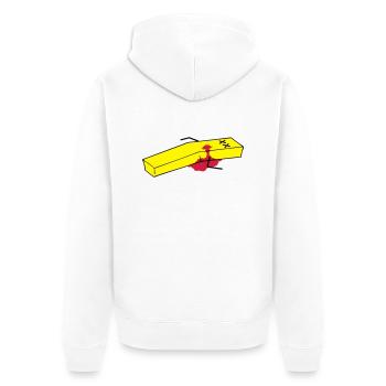 Pommes - Unisex Premium Bio Zip Hoodie - Weiß - Hinten - Thijin (182cm)