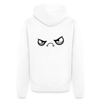 Angry Face - Unisex Premium Bio Zip Hoodie - Weiß - Hinten - Thijin (182cm)
