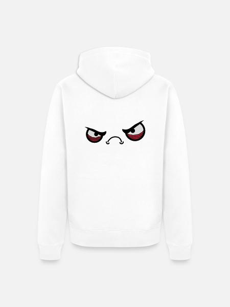 Angry Face - Unisex Premium Organic Zip Hoodie - white