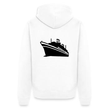 Schiff - Unisex Premium Bio Zip Hoodie - Weiß - Hinten - Thijin (182cm)