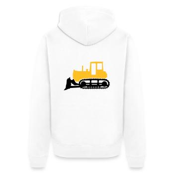Bulldozer - Unisex Premium Organic Zip Hoodie - white - Back - Thijin (182cm)