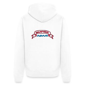 SUPER ADAM - Unisex Premium Organic Zip Hoodie - white - Back - Thijin (182cm)