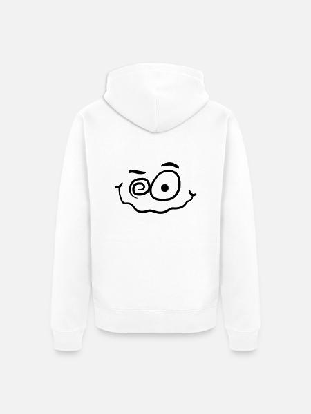 Crazy funny insane smiley face - Unisex Premium Organic Zip Hoodie - white