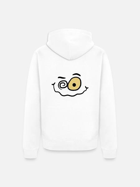 Crazy funny insane smiley face - Unisex Premium Organic Zip Hoodie - white