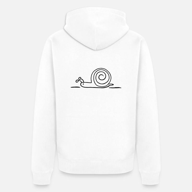 Schnecke - Unisex Premium Bio Zip Hoodie - Weiß