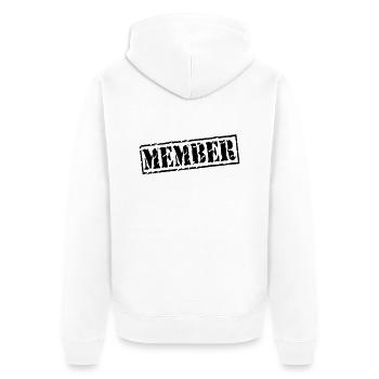 Member - Unisex Premium Organic Zip Hoodie - white - Back - Thijin (182cm)