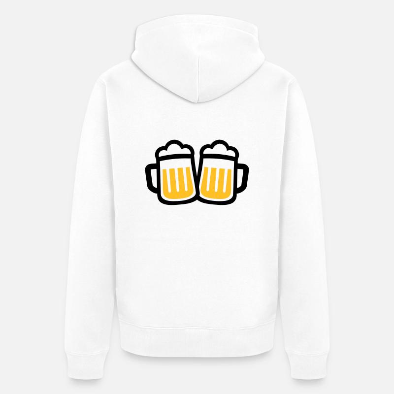 Bière - Veste à capuche bio Premium Unisexe - blanc